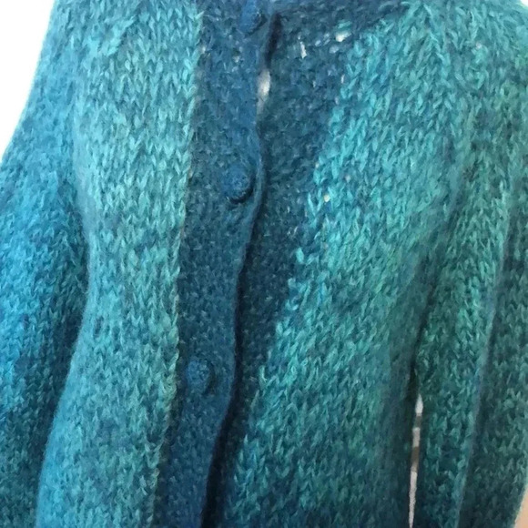 Vintage handmade in Italy blue button up sweater.  Size M - Picture 2 of 9